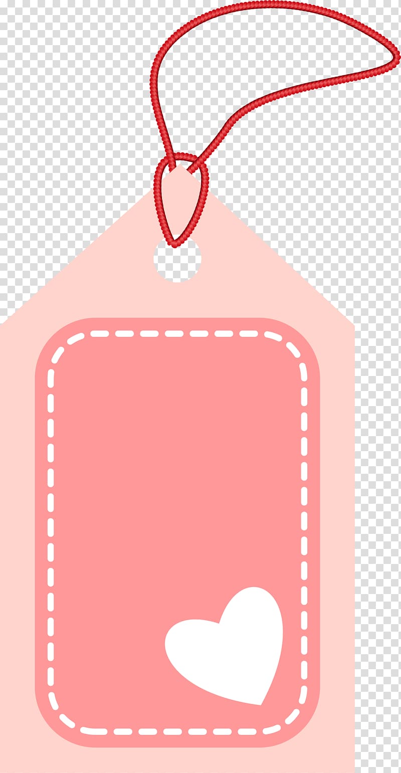 Label , Cartoon pink Valentine\'s Day tag transparent background PNG clipart