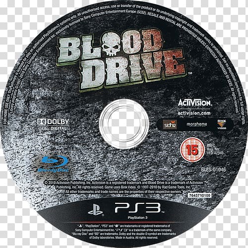 Blood Drive PlayStation 3 Activision Video game PAL region, blood drive transparent background PNG clipart