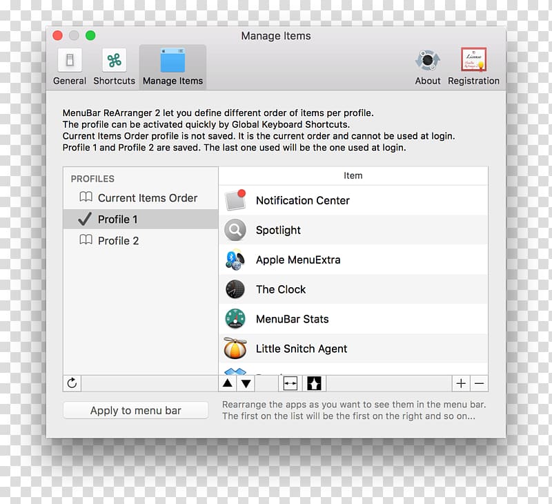 Computer program MacBook Pro Menu bar Mail Apple, bar menu transparent background PNG clipart