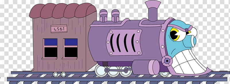 Express train Cuphead Locomotive, Express Rail Link transparent background PNG clipart