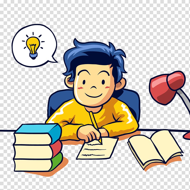 boy writing on paper , Student Learning Writing, work seriously transparent background PNG clipart