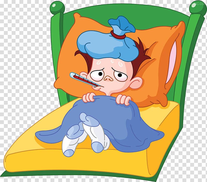 boy lying on the bed , Common cold Influenza Symptom Virus Cough, Sick child transparent background PNG clipart