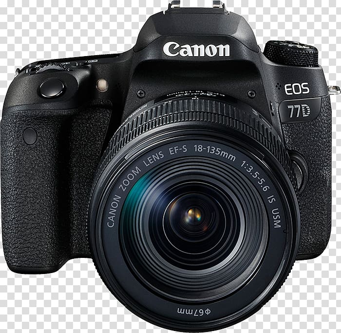 Canon EOS 800D Canon EOS 750D Canon EOS 77D Canon EF-S 18–135mm lens, Camera transparent background PNG clipart