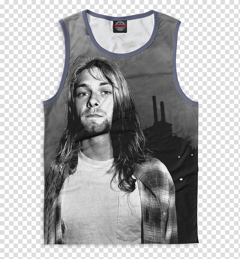 Kurt Cobain. Breviario T-shirt Soaked in Bleach Grunge, T-shirt transparent background PNG clipart