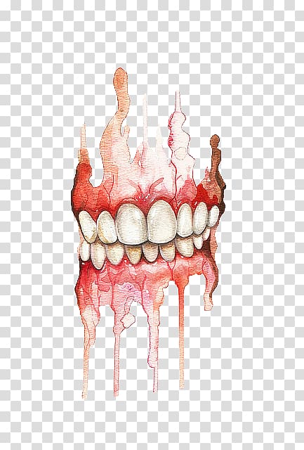 Dentistry Drawing Art Watercolor painting Human tooth, others transparent background PNG clipart