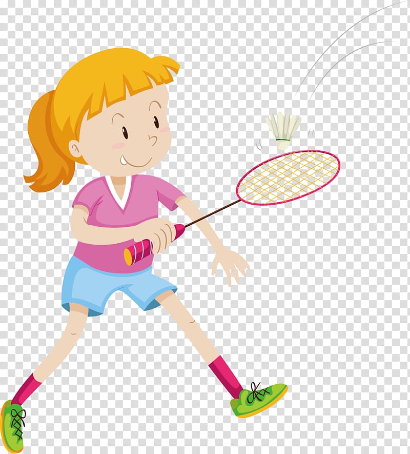 Badmintonracket Illustration, Junior badminton school enrollment transparent background PNG clipart