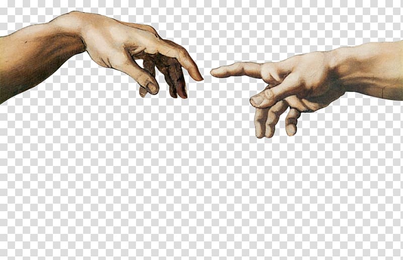Creation of Adam painting, The Creation of Adam Sistine Chapel ceiling Renaissance, painting transparent background PNG clipart