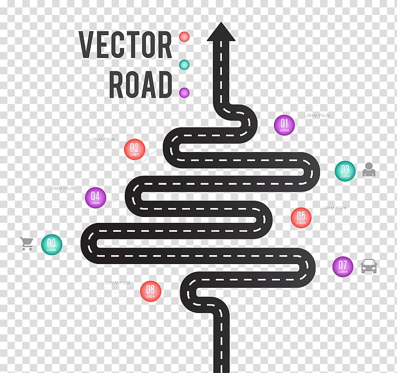 road illustration, Infographic Road map Map, Business information map transparent background PNG clipart