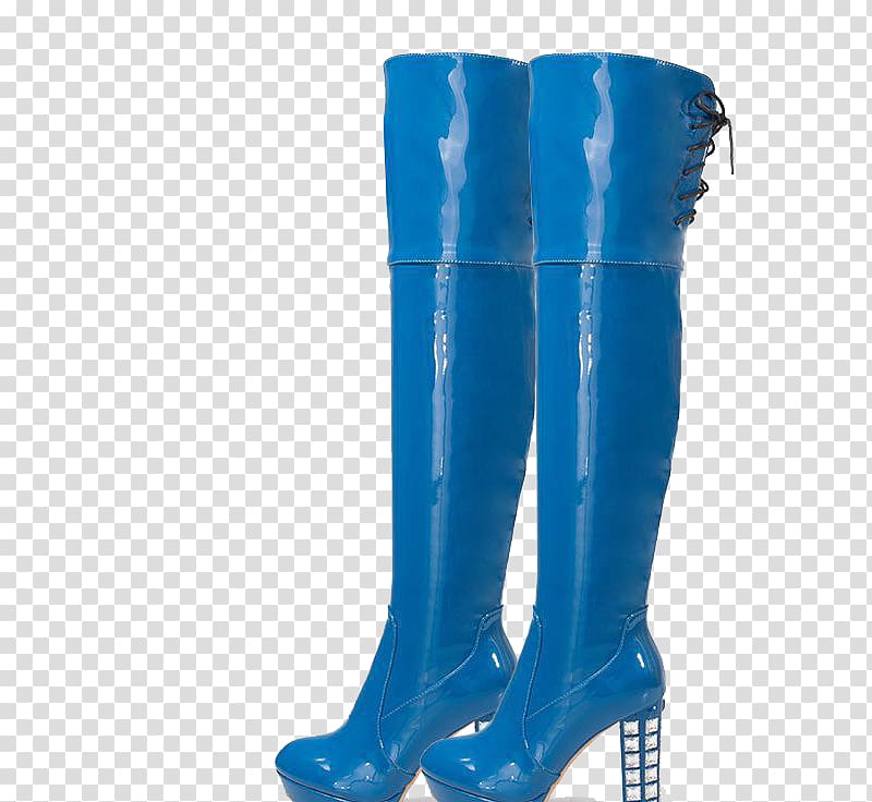 Shoe High-heeled footwear Riding boot Blue, Blue high heels transparent background PNG clipart