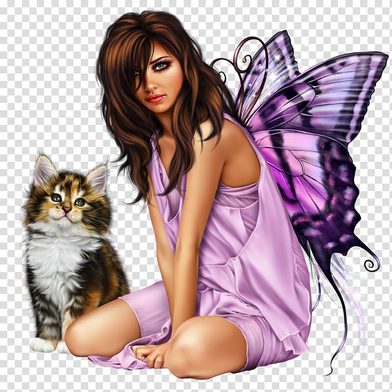 Fairy Kitten Cat Woman The Treachery of s, Fairy transparent background PNG clipart