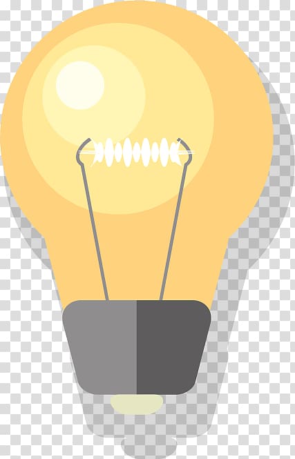 Cartoon Yellow Light Drawing, light bulb transparent background PNG clipart