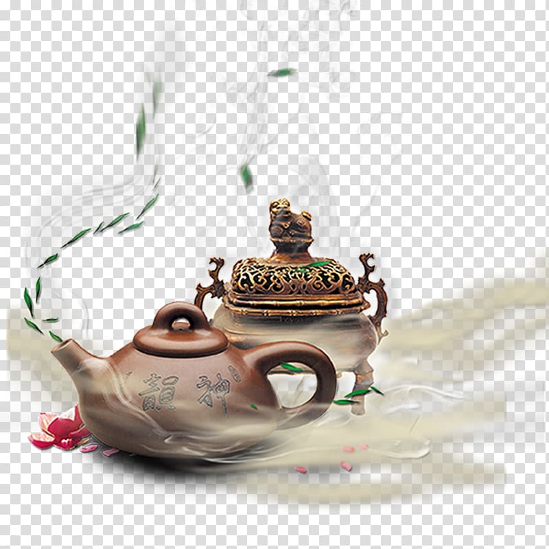 Teapot Censer Smoke, Teapot and tea transparent background PNG clipart