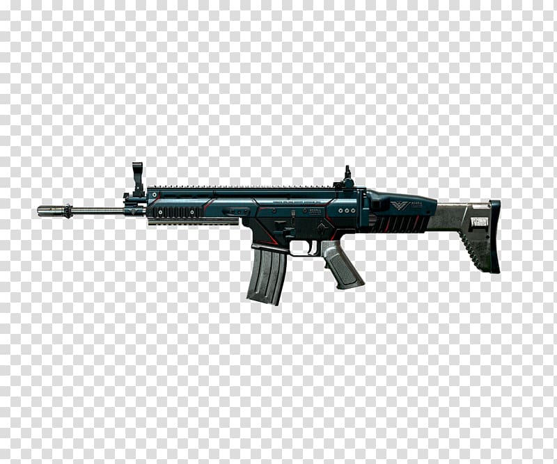 M4 carbine AR-15 style rifle Airsoft Guns Firearm, Scar-l transparent background PNG clipart