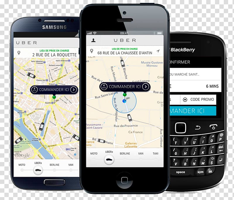 Feature phone Smartphone Uber Handheld Devices iPhone, Connecting Uber Taxis transparent background PNG clipart