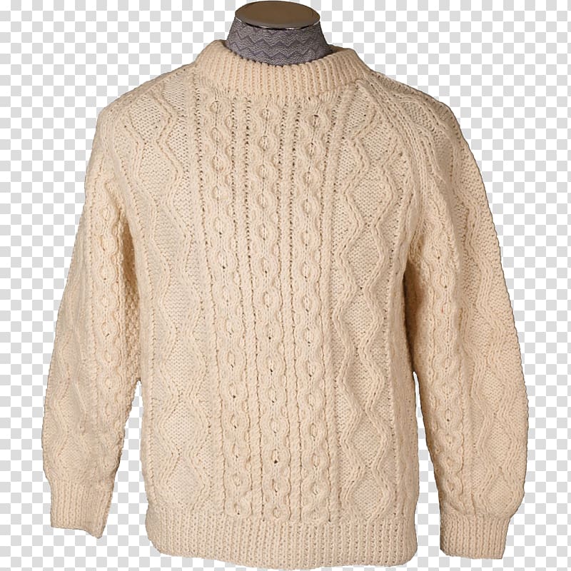 Cardigan Aran jumper Hand knitting Sweater, wool transparent background PNG clipart