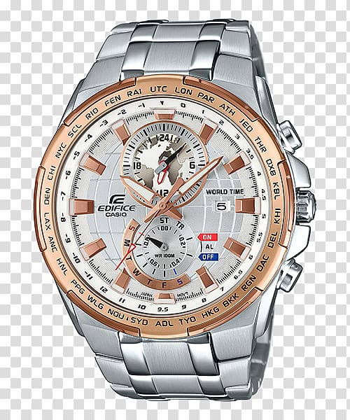 Casio Edifice Watch Chronograph Silver, watch transparent background PNG clipart