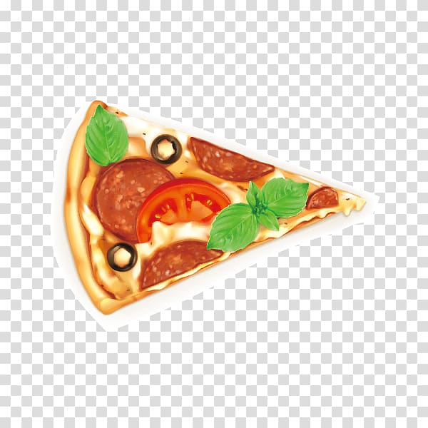 Pizza Sausage Fast food Italian cuisine Salami, Cartoon Pizza pizza amount of material transparent background PNG clipart