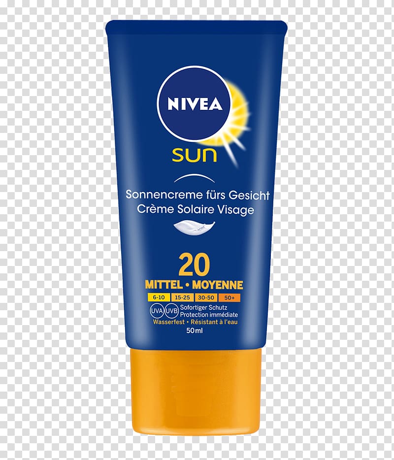 Sunscreen Lotion Cream Factor de protección solar Nivea, solaire transparent background PNG clipart