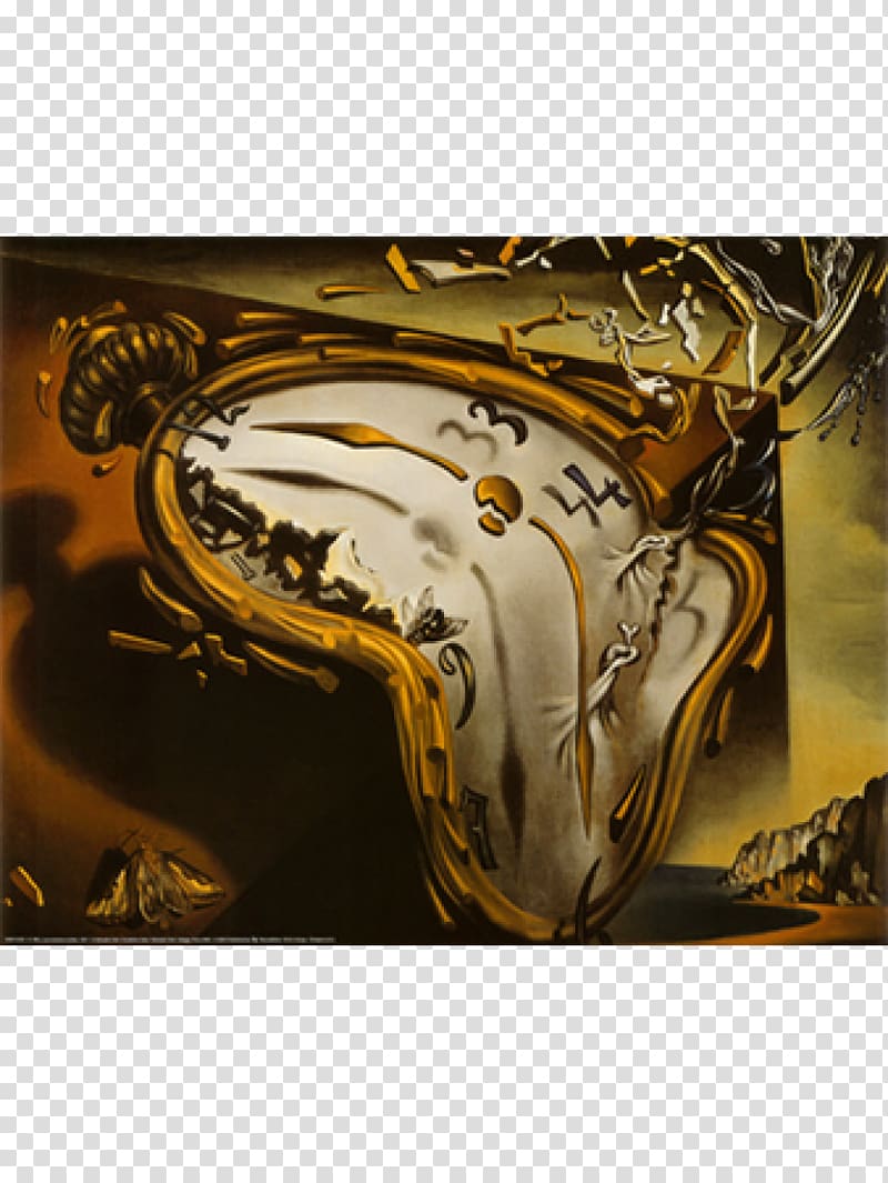 The Disintegration of the Persistence of Memory Melting Watch Painting Surrealism, dali transparent background PNG clipart