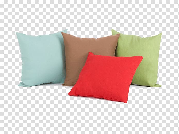 four assorted-color throw pillows graphgic, Cushion Couch Pillow Garden furniture Patio, Solid Pillow transparent background PNG clipart
