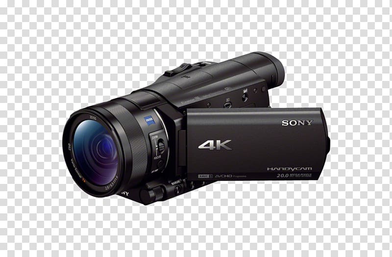 Camcorder Sony Handycam FDR-AX100 Video Cameras 4K resolution, Camera transparent background PNG clipart