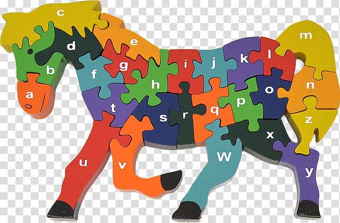 Horse Jigsaw Puzzles Alphabet Toy, wooden baby toys transparent background PNG clipart