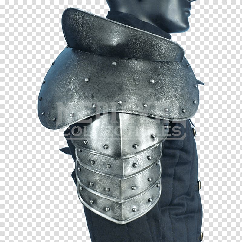 Components of medieval armour Pauldron Plate armour Shoulder, medieval armor transparent background PNG clipart