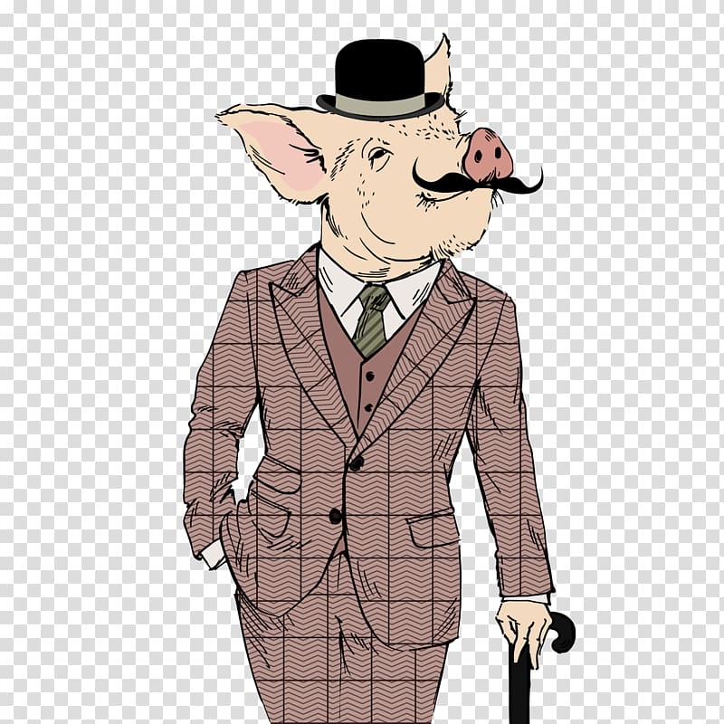 Animal Farm T-shirt , British style pig transparent background PNG clipart