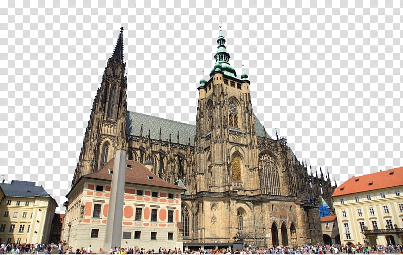 St. Vitus Cathedral Charles Bridge Prague Castle Basilica St. Stephen's Cathedral, Cathedral transparent background PNG clipart