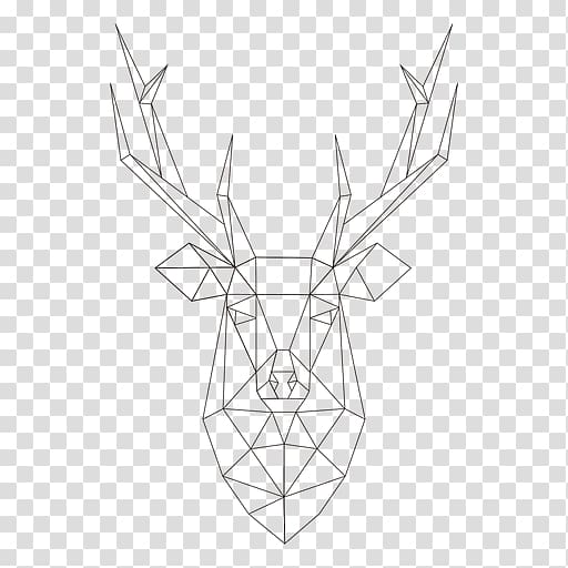 Reindeer Antler, polygonal transparent background PNG clipart