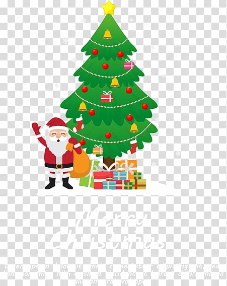 Christmas tree Gift Christmas ornament, Send gift Santa Claus transparent background PNG clipart
