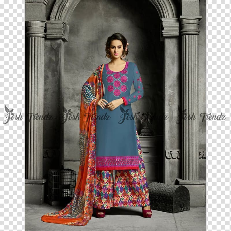 Shalwar kameez Georgette Anarkali Salwar Suit Dress, suit transparent background PNG clipart