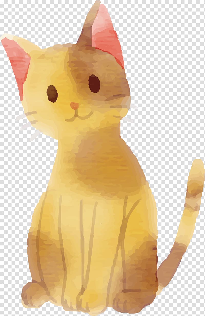 Cat Euclidean Computer file, Painted yellow cat transparent background PNG clipart