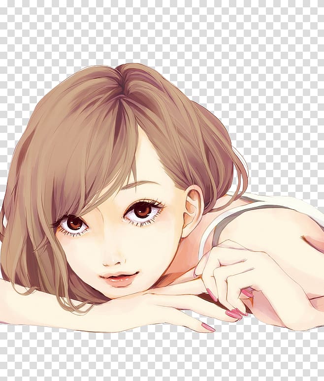 female brown hair , Anime Drawing Art, little girl transparent background PNG clipart
