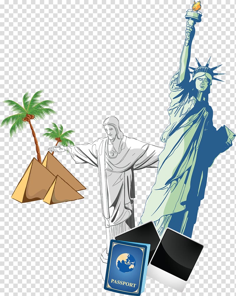 Euclidean Illustration, Our Lady of the United States Travel Poster coconut tree material transparent background PNG clipart