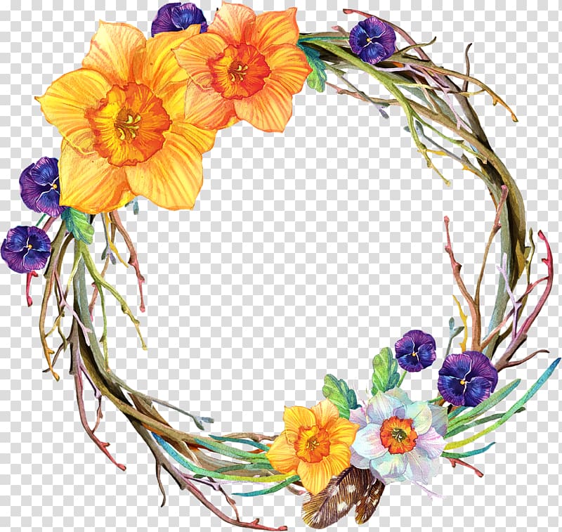 Garland Flower Floral design Wreath, Flower garland transparent background PNG clipart