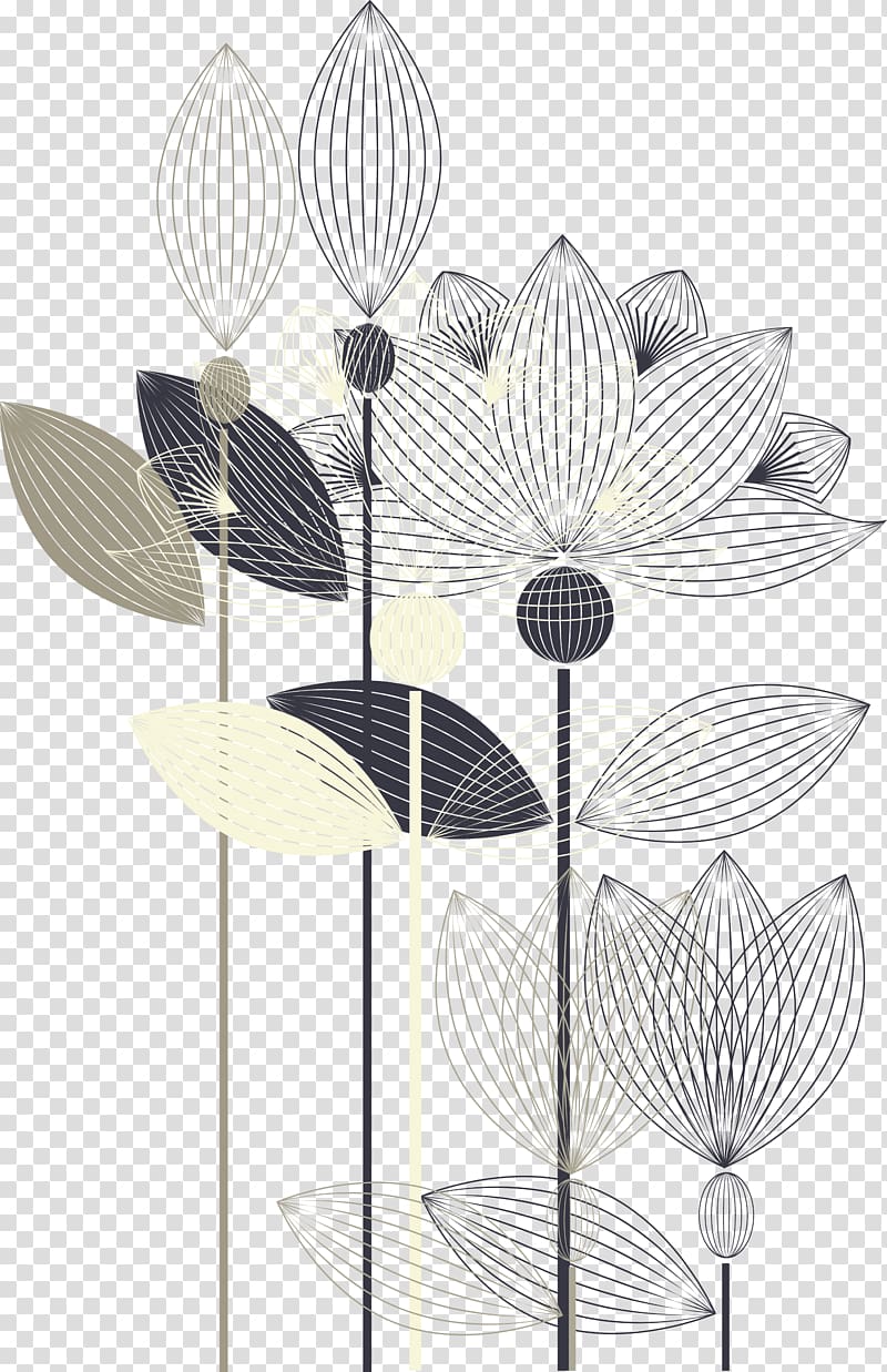 black and brown flowers , Black and white, Hand-painted black and white lotus transparent background PNG clipart