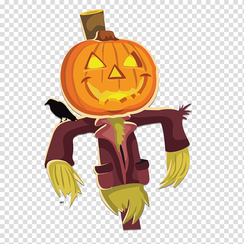 Scarecrow , pumpkin transparent background PNG clipart