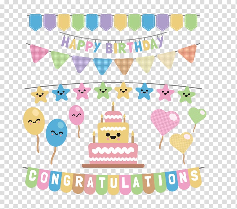 Birthday cake Party, happy Birthday transparent background PNG clipart