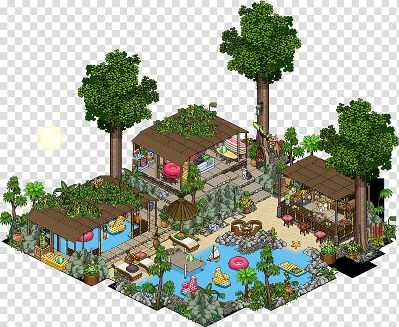 Habbo House Pixel art Landscaping, house transparent background PNG clipart