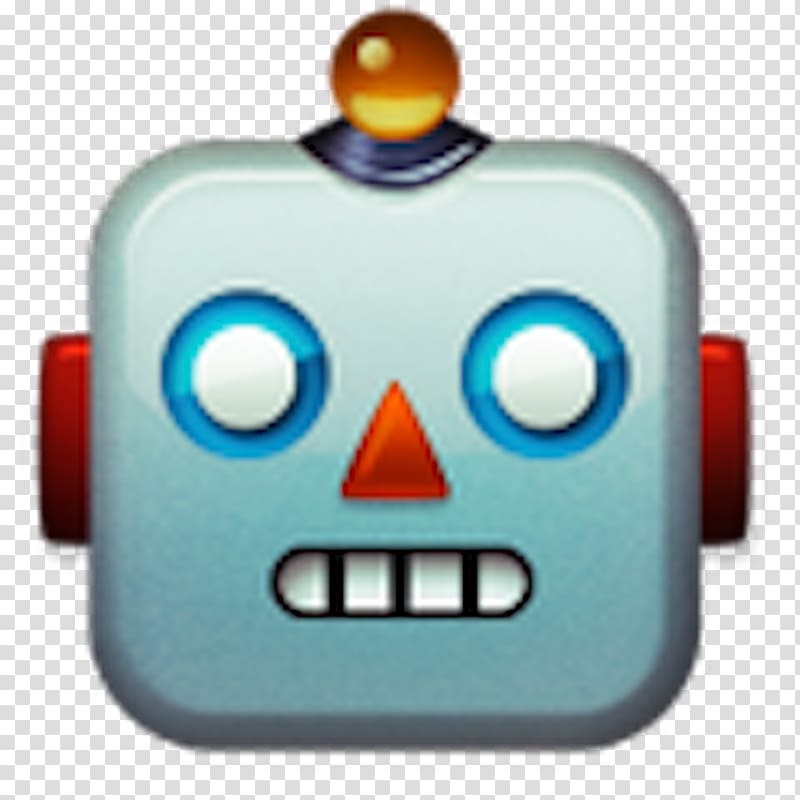 Emoji Chatbot Robot iPhone, Robotics transparent background PNG clipart