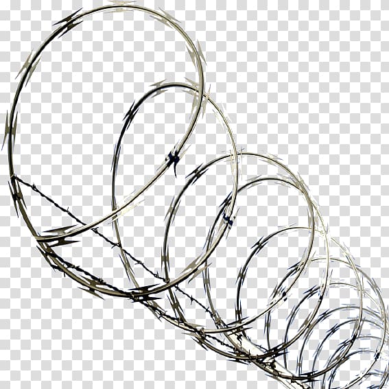 Barbed wire Barbed tape Concertina wire, Fence transparent background PNG clipart