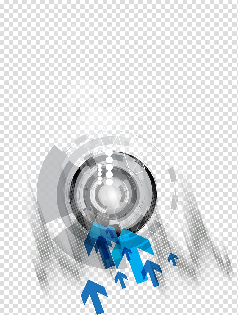 Arrow, Gray Sci-Fi Circle Arrow Decorative Pattern transparent background PNG clipart