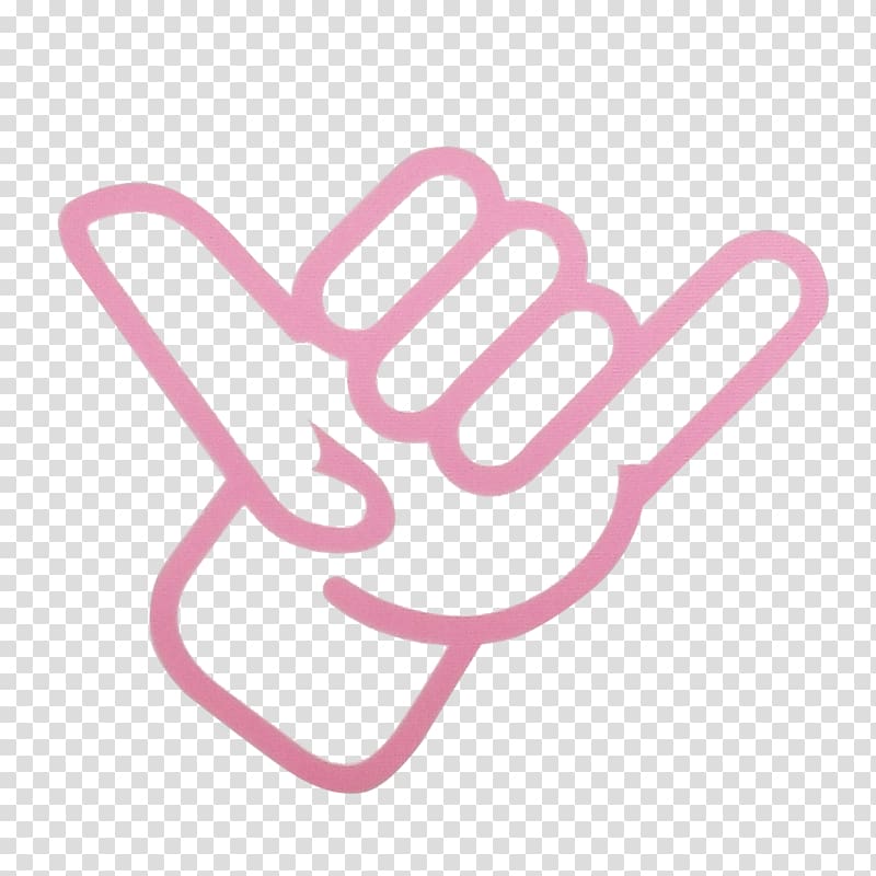 Shaka sign Symbol Surfing Sleeve, Hang Loose transparent background PNG clipart