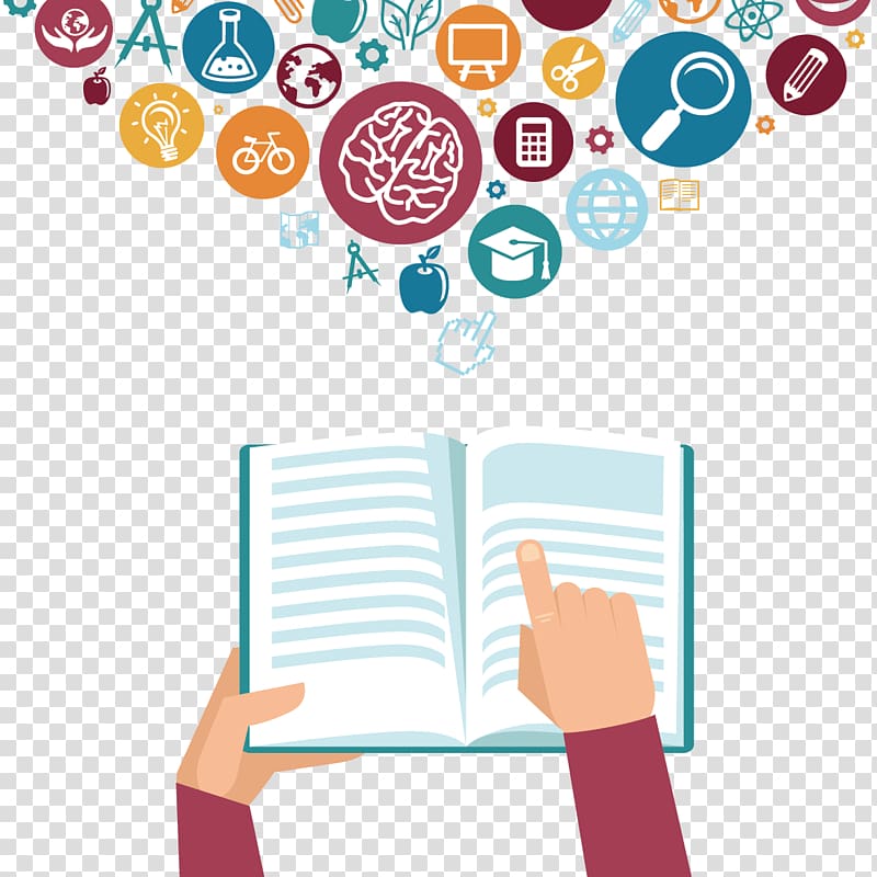 person holding book of knowledge, Euclidean Resource Icon, Flat Creative Education transparent background PNG clipart