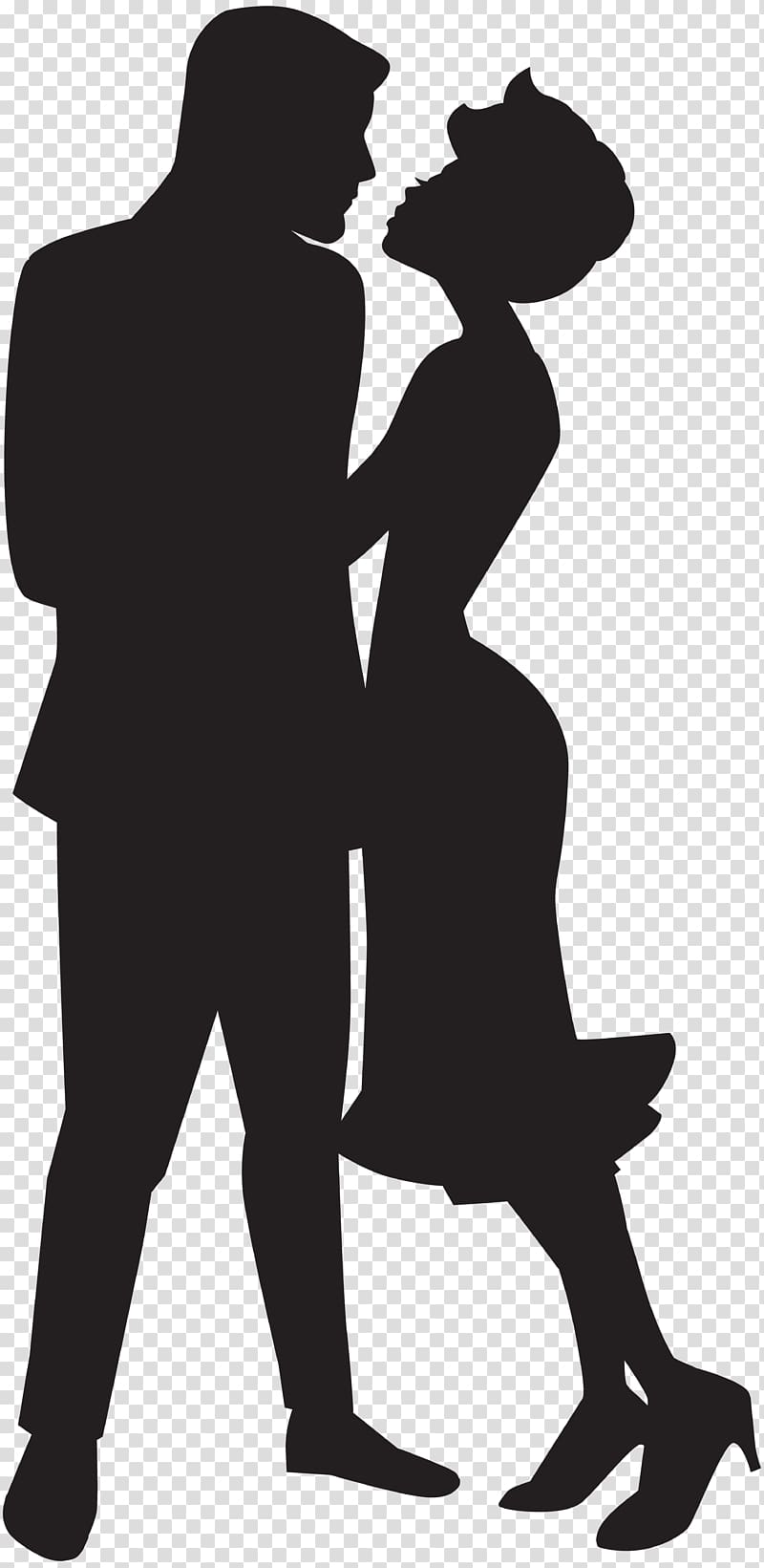 silhouette of couple illsutration, Silhouette , Couple in Love Silhouette transparent background PNG clipart