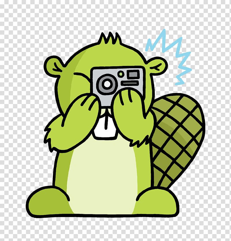 green beaver using camera illustration, Camera Adsy transparent background PNG clipart