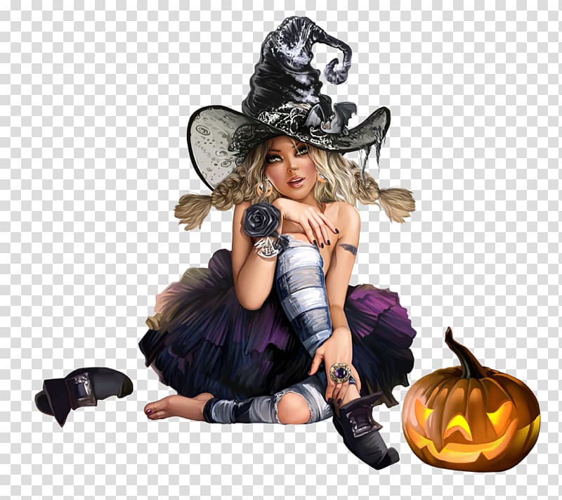 witch Halloween Woman Pumpkin, witch transparent background PNG clipart