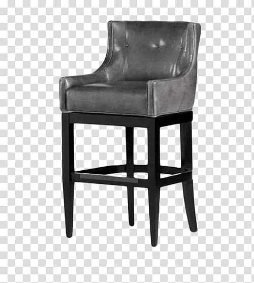 Bar stool Chair Dining room Furniture, Dark gray leather sofa transparent background PNG clipart