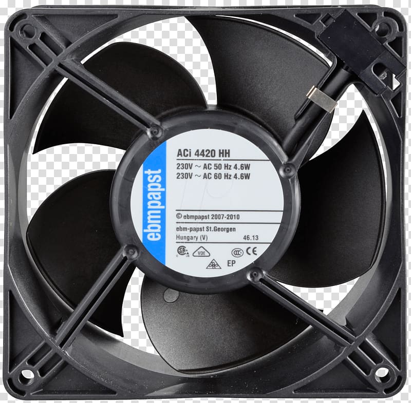 Computer System Cooling Parts Axial fan design ebm-papst Efficient energy use, fan transparent background PNG clipart